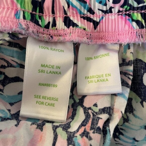 Lilly Pulitzer Katia High Tide Pink Abstract Floral Shorts Size XS Lounge Preppy - Picture 6 of 11